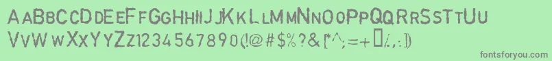 GarbageschriftThin Font – Gray Fonts on Green Background