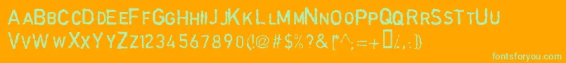 GarbageschriftThin Font – Green Fonts on Orange Background