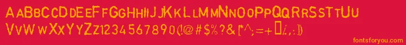 GarbageschriftThin Font – Orange Fonts on Red Background