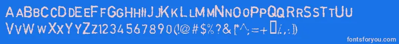 GarbageschriftThin Font – Pink Fonts on Blue Background