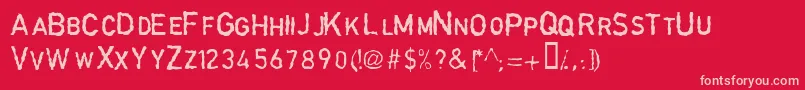 GarbageschriftThin Font – Pink Fonts on Red Background