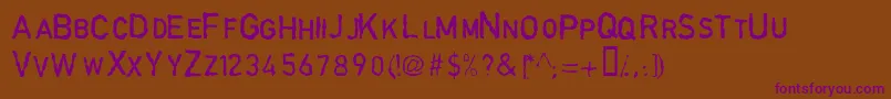 GarbageschriftThin Font – Purple Fonts on Brown Background