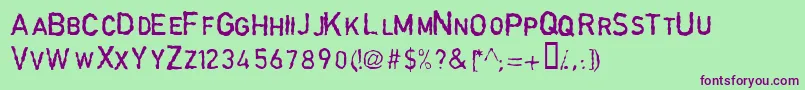 GarbageschriftThin Font – Purple Fonts on Green Background