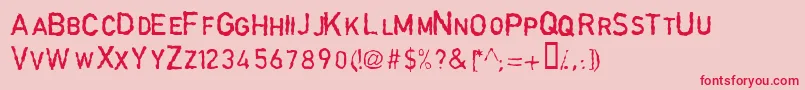 GarbageschriftThin Font – Red Fonts on Pink Background