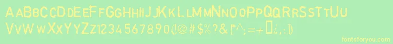 GarbageschriftThin Font – Yellow Fonts on Green Background