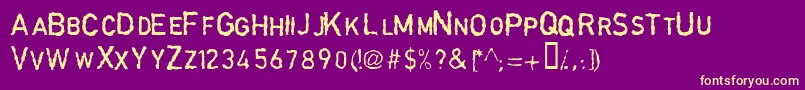 GarbageschriftThin Font – Yellow Fonts on Purple Background