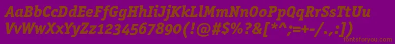 OfficinaserifextraboldoscItalic Font – Brown Fonts on Purple Background