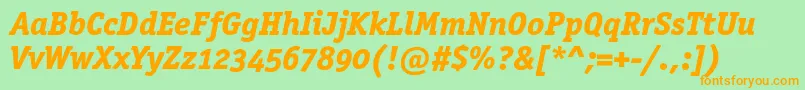 OfficinaserifextraboldoscItalic Font – Orange Fonts on Green Background