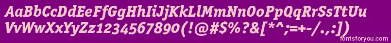 OfficinaserifextraboldoscItalic Font – Pink Fonts on Purple Background
