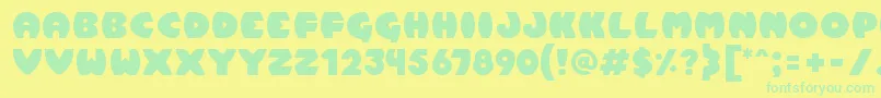 Pumpkin Font – Green Fonts on Yellow Background