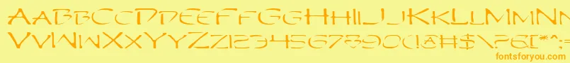 PerditionExtended Font – Orange Fonts on Yellow Background
