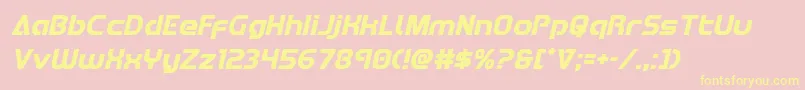 Redlineital Font – Yellow Fonts on Pink Background