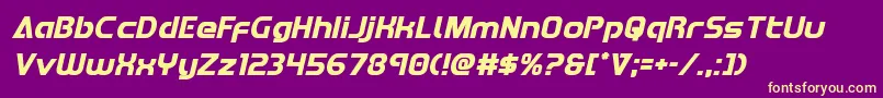 Redlineital Font – Yellow Fonts on Purple Background