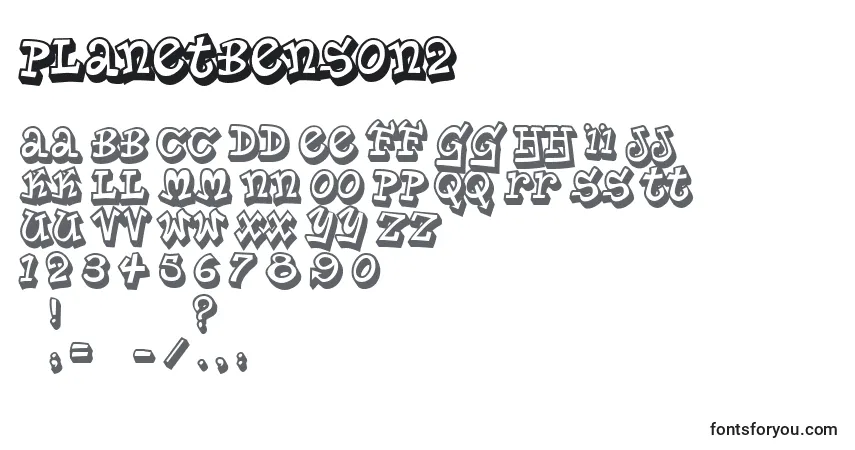 PlanetBenson2-fontti – aakkoset, numerot, erikoismerkit