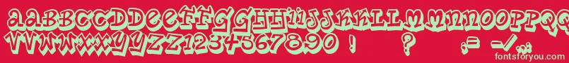PlanetBenson2 Font – Green Fonts on Red Background