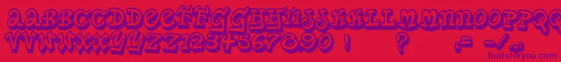 PlanetBenson2 Font – Purple Fonts on Red Background