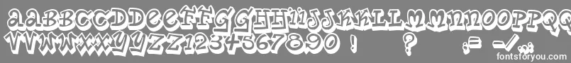 PlanetBenson2 Font – White Fonts on Gray Background