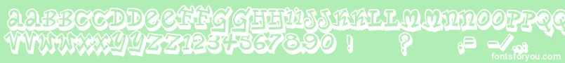 PlanetBenson2 Font – White Fonts on Green Background