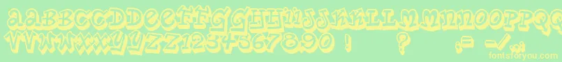 PlanetBenson2 Font – Yellow Fonts on Green Background
