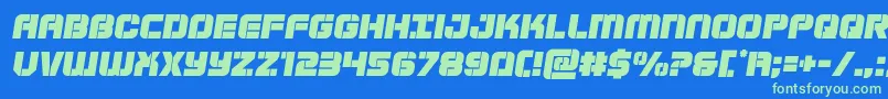 Supersubmarinesemital Font – Green Fonts on Blue Background