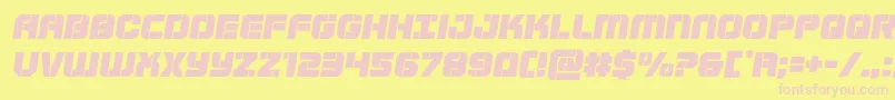 フォントSupersubmarinesemital – ピンクのフォント、黄色の背景