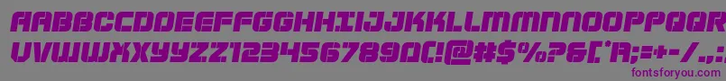 フォントSupersubmarinesemital – 紫色のフォント、灰色の背景