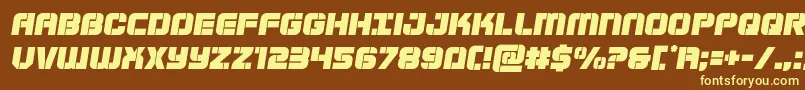 Supersubmarinesemital-fontti – keltaiset fontit ruskealla taustalla