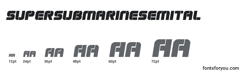 Supersubmarinesemital Font Sizes
