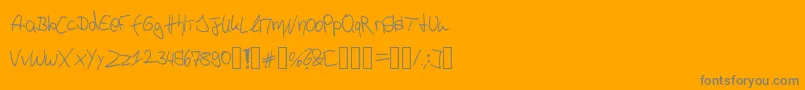P4r4d0xH4ndwr1tt3n-Schriftart – Graue Schriften auf orangefarbenem Hintergrund
