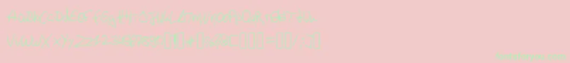 P4r4d0xH4ndwr1tt3n Font – Green Fonts on Pink Background