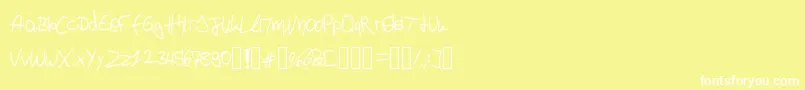 フォントP4r4d0xH4ndwr1tt3n – 黄色い背景に白い文字