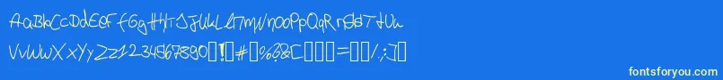 P4r4d0xH4ndwr1tt3n Font – Yellow Fonts on Blue Background