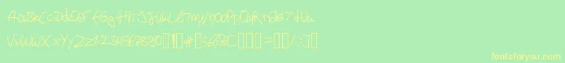Czcionka P4r4d0xH4ndwr1tt3n – żółte czcionki na zielonym tle