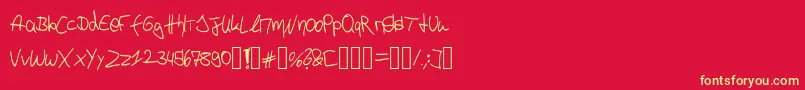 P4r4d0xH4ndwr1tt3n Font – Yellow Fonts on Red Background