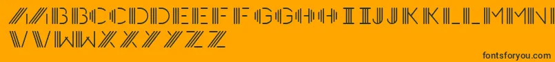 Photocab-Schriftart – Schwarze Schriften auf orangefarbenem Hintergrund