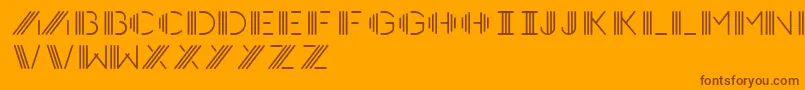 Photocab-Schriftart – Braune Schriften auf orangefarbenem Hintergrund