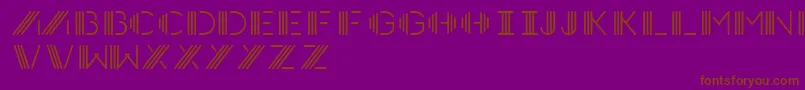 Photocab-Schriftart – Braune Schriften auf violettem Hintergrund