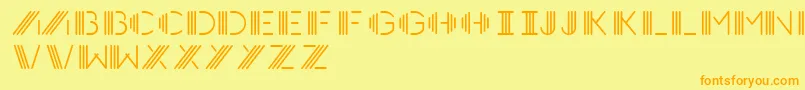 フォントPhotocab – オレンジの文字が黄色の背景にあります。
