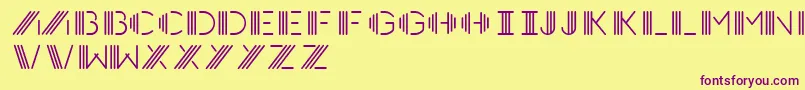 Photocab-fontti – violetit fontit keltaisella taustalla
