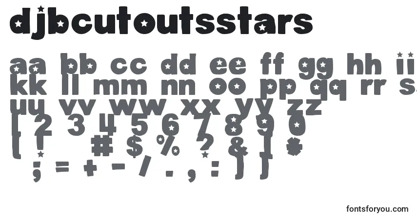 DjbCutoutsStars Font – alphabet, numbers, special characters
