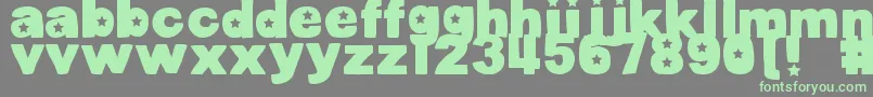 Fonte DjbCutoutsStars – fontes verdes em um fundo cinza