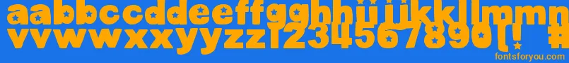 DjbCutoutsStars Font – Orange Fonts on Blue Background