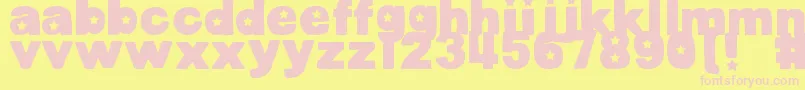 DjbCutoutsStars Font – Pink Fonts on Yellow Background