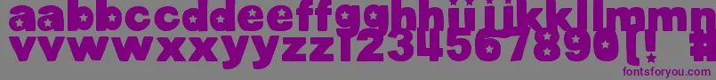 DjbCutoutsStars-fontti – violetit fontit harmaalla taustalla