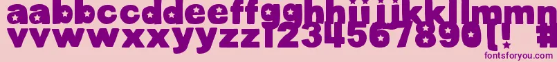 Czcionka DjbCutoutsStars – fioletowe czcionki na różowym tle