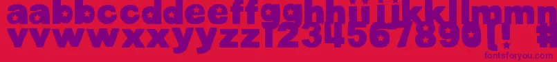 DjbCutoutsStars Font – Purple Fonts on Red Background