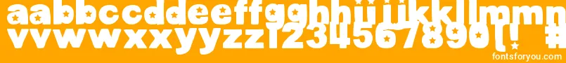 fuente DjbCutoutsStars – Fuentes Blancas Sobre Fondo Naranja