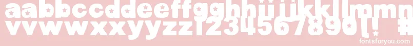 DjbCutoutsStars Font – White Fonts on Pink Background