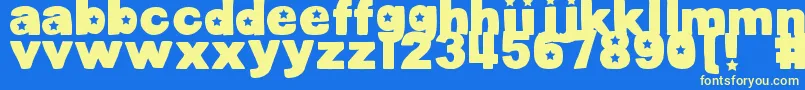 DjbCutoutsStars Font – Yellow Fonts on Blue Background