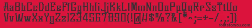 SpringmarchRoman-Schriftart – Schwarze Schriften auf rotem Hintergrund